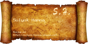 Sulyok Hanna névjegykártya